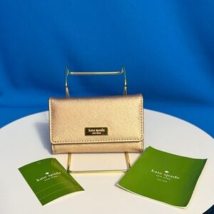 KATE SPADE NEW YORK KEY CHAIN / KEYCHAIN HOLDER /KEY FOB RING METALLIC ROSE GOLD